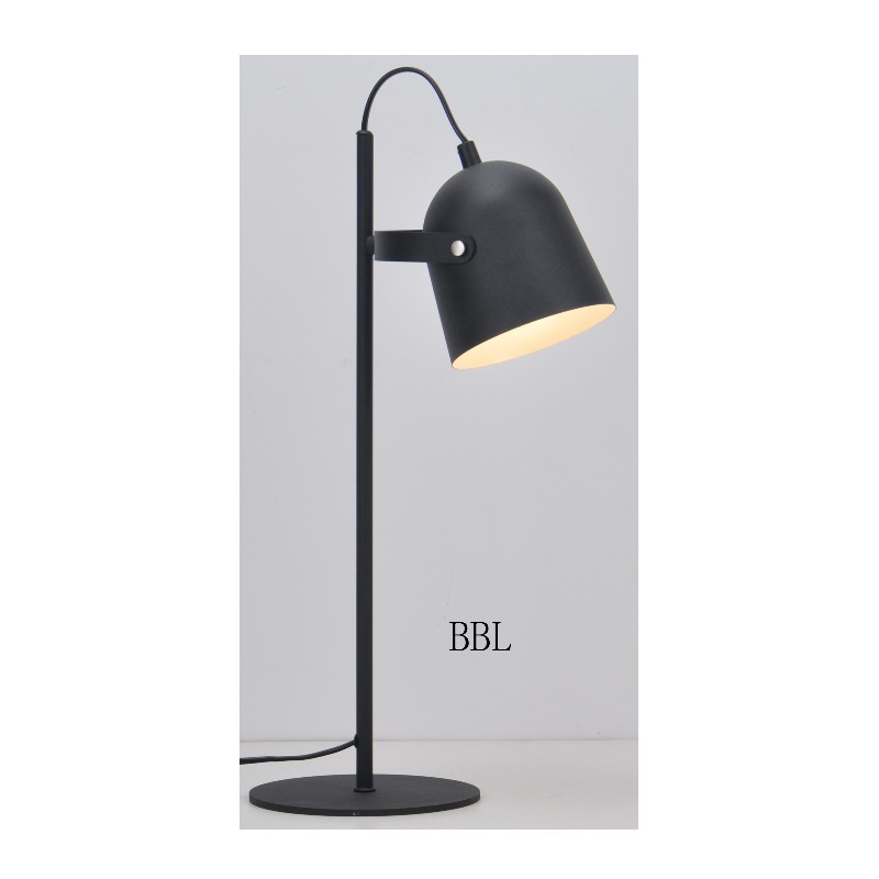 Bordslampa med metallskärm och justera skuggfunktion, platt bas
