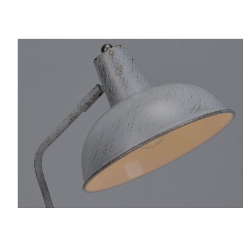 Bordslampa med justeringsfunktion i metall och vitborstat guld