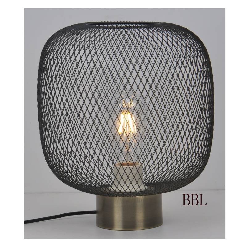 Bordslampa med nätskärm och matt svart