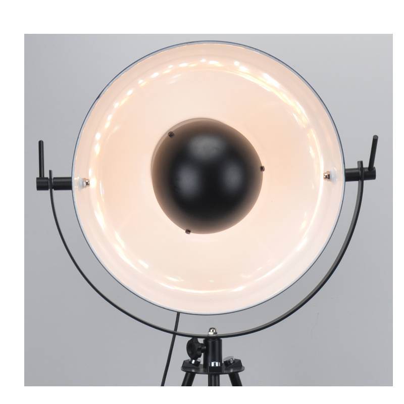 LED stativ golvlampa med justering upp och ner funktion, matt svart nyans inuti vitt