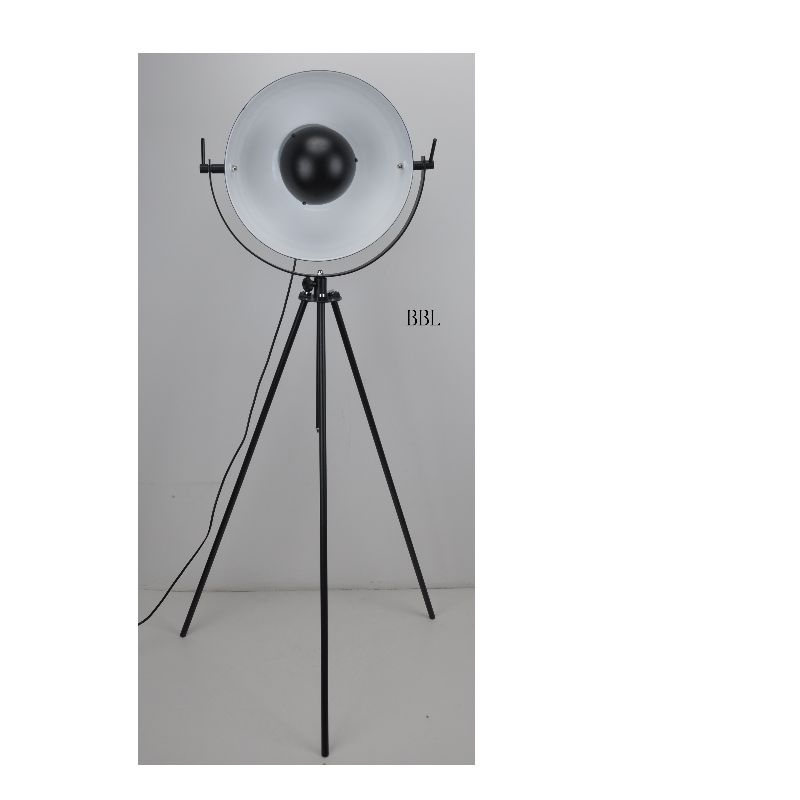 LED stativ golvlampa med justering upp och ner funktion, matt svart nyans inuti vitt