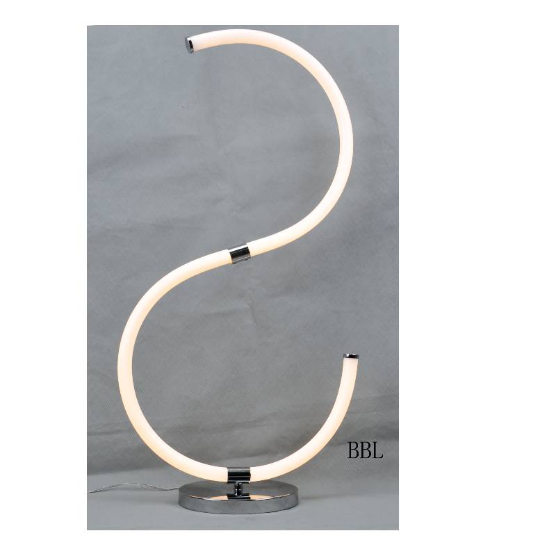 LED-bordslampa med akrylrör i S-form