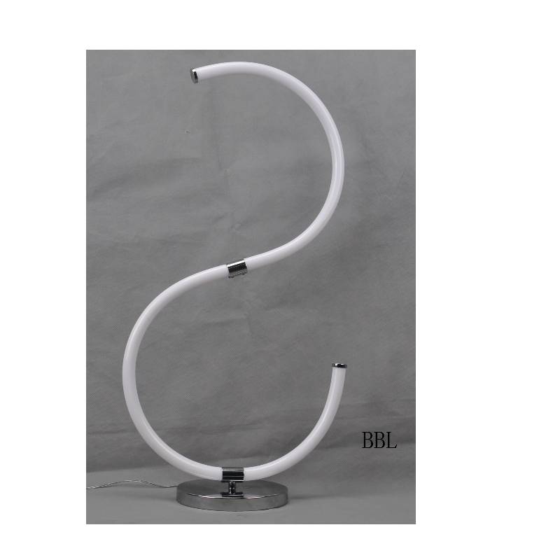 LED-bordslampa med akrylrör i S-form