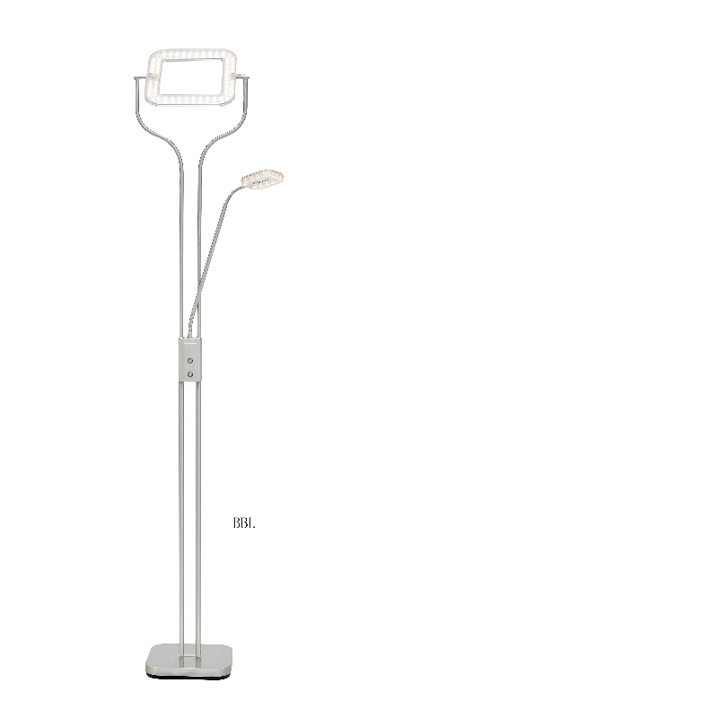 LED högspänning mor \u0026 son golvlampa med fyrkantig LED-panel