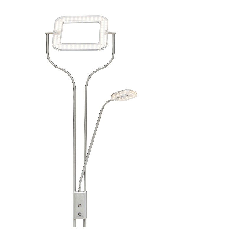 LED högspänning mor \u0026 son golvlampa med fyrkantig LED-panel