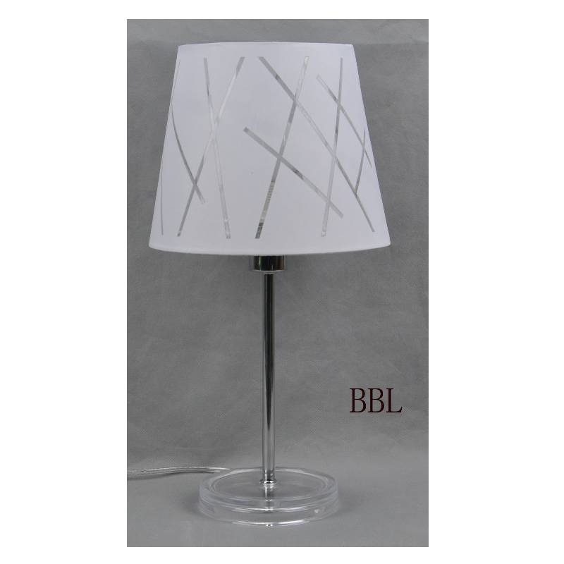 Bordslampa med tygskärm och transparent akrylbas