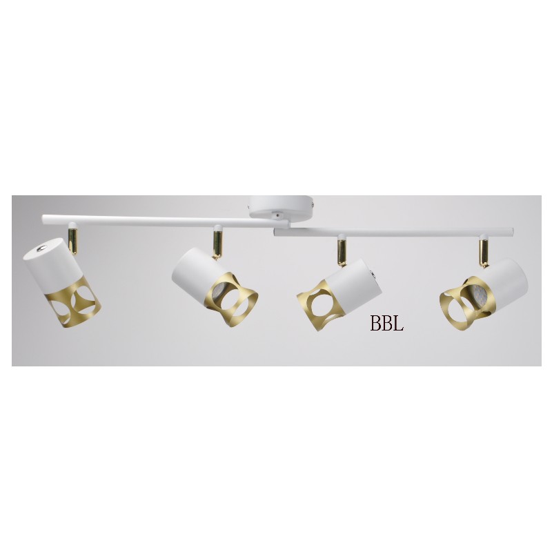 Modern spot light-4 med vit + guldmetallnyans, kan justera riktning